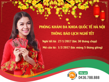 Thông báo nghỉ lịch Tết Nguyên Đán PK Đa Khoa Quốc Tế Hà Nội